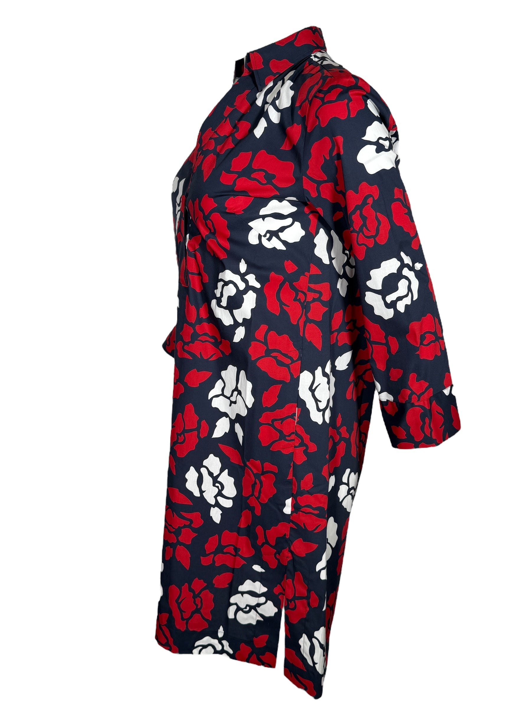 CALIBAN DRESS -  RED & WHITE FLORAL