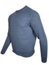 FIORONI CASHMERE/LINEN CREW NECK SWEATER - BLUE MARL