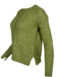 ANNECLAIRE MELANGE CREW SWEATER - GREEN APPLE