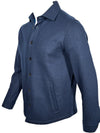 MAURIZIO BALDASSARI RAW EDGE WOOL OVERSHIRT JACKET - NAVY