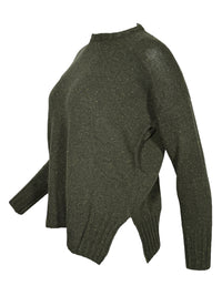 BASE MILANO TWEED ROUNDNECK SWEATER - DARK GREEN