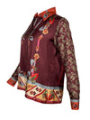 FRANCO FERRARI FLORAL BLOUSE - BURGUNDY
