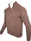 FEDELI CASHMERE 1/4 ZIP SWEATER - RED MIX