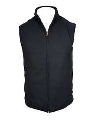 CORNELIANI MICRO-WOOL AND CASHMERE REVERSIBLE VEST - NAVY