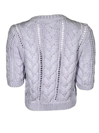 D.EXTERIOR CABLE SWEATER - WISTERIA