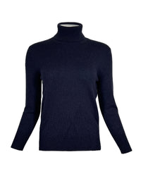 PUROTATTO CASHMERE TURTLE NECK SWEATER - NAVY