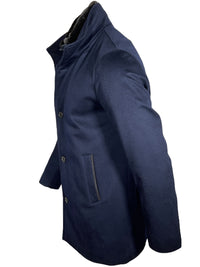 PAUL & SHARK MEN'S LORO PIANA STORM SYSTEM CASHMERE CAR COAT - NAVY