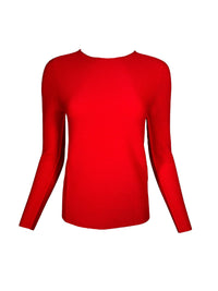 HUBERT GASSER ROUND NECK LONG SWEATER - RED