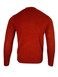 ALAN PAINE KINNADIE SHETLAND CREW SWEATER - SAFFRON