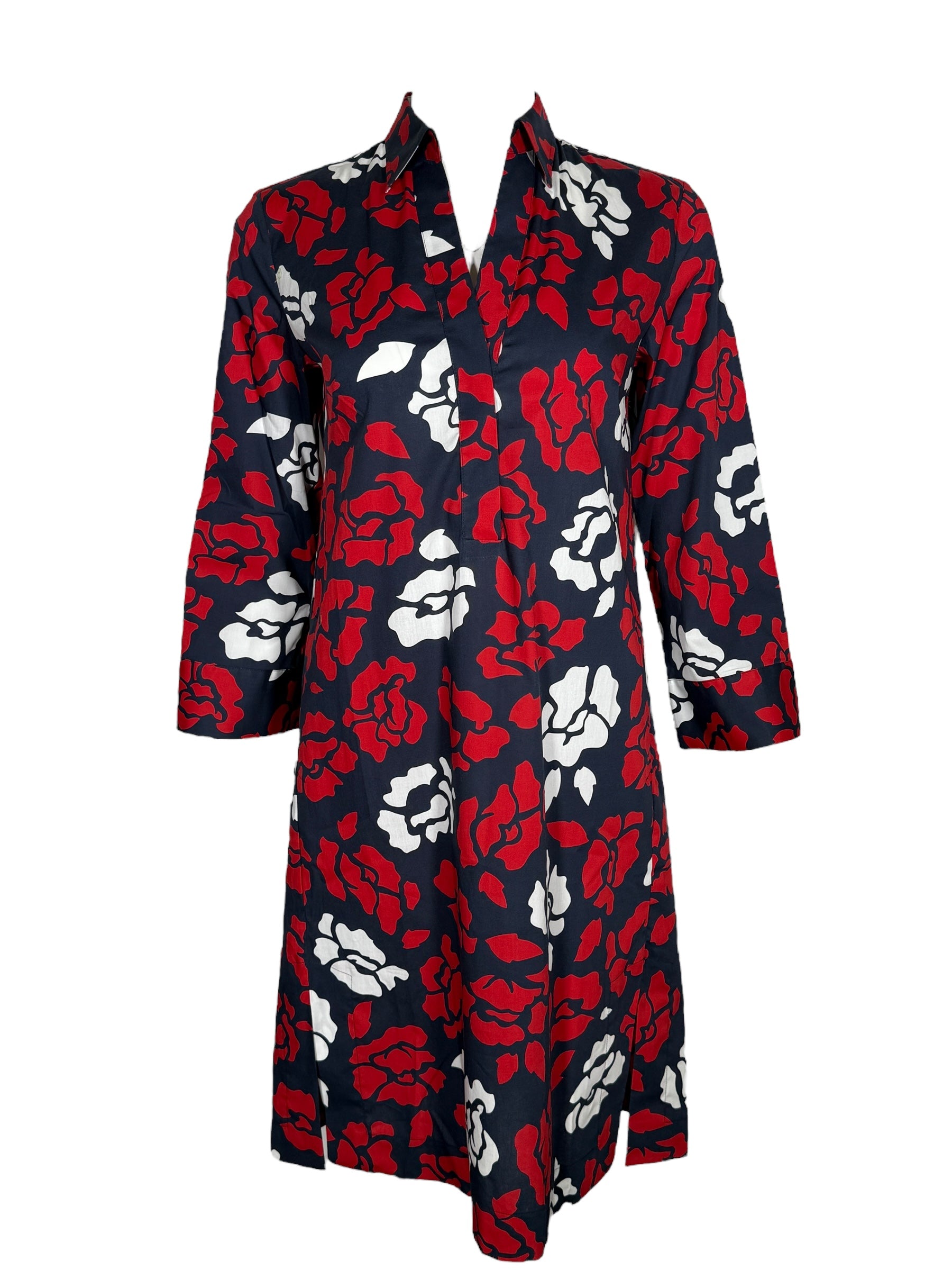 CALIBAN DRESS -  RED & WHITE FLORAL