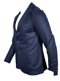 ELEVENTY MEN'S WOOL FLANNEL SPORT JACKET - NAVY