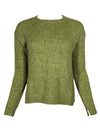 ANNECLAIRE MELANGE CREW SWEATER - GREEN APPLE