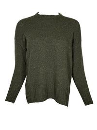 BASE MILANO TWEED ROUNDNECK SWEATER - DARK GREEN