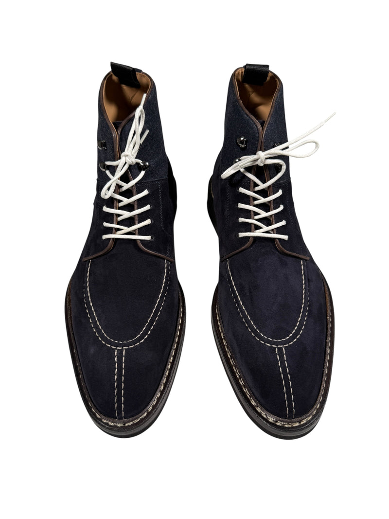 CASTORI MEN'S FELT & VELOUR BOOT - NAVY
