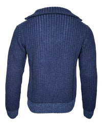 L.B.M. 1911 WOOL 1/4 ZIP SWEATER - NAVY