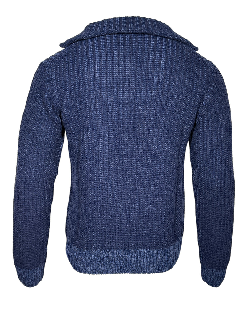 L.B.M. 1911 WOOL 1/4 ZIP SWEATER - NAVY