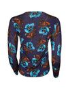 IN BED WITH YOU WOOL V-NECK SWEATER - BLUE POPPIES