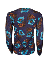 IN BED WITH YOU WOOL V-NECK SWEATER - BLUE POPPIES