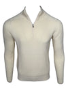 BUTTON DOWN RAINWOOL 1/4 ZIP SWEATER - IVORY