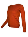 AROVESCIO ROUND NECK RIB SWEATER - PAPRIKA