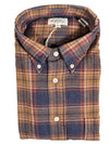 HARTFORD MEN'S CASUAL BRUSHED TARTAN SHIRT - BLUE & GOLD