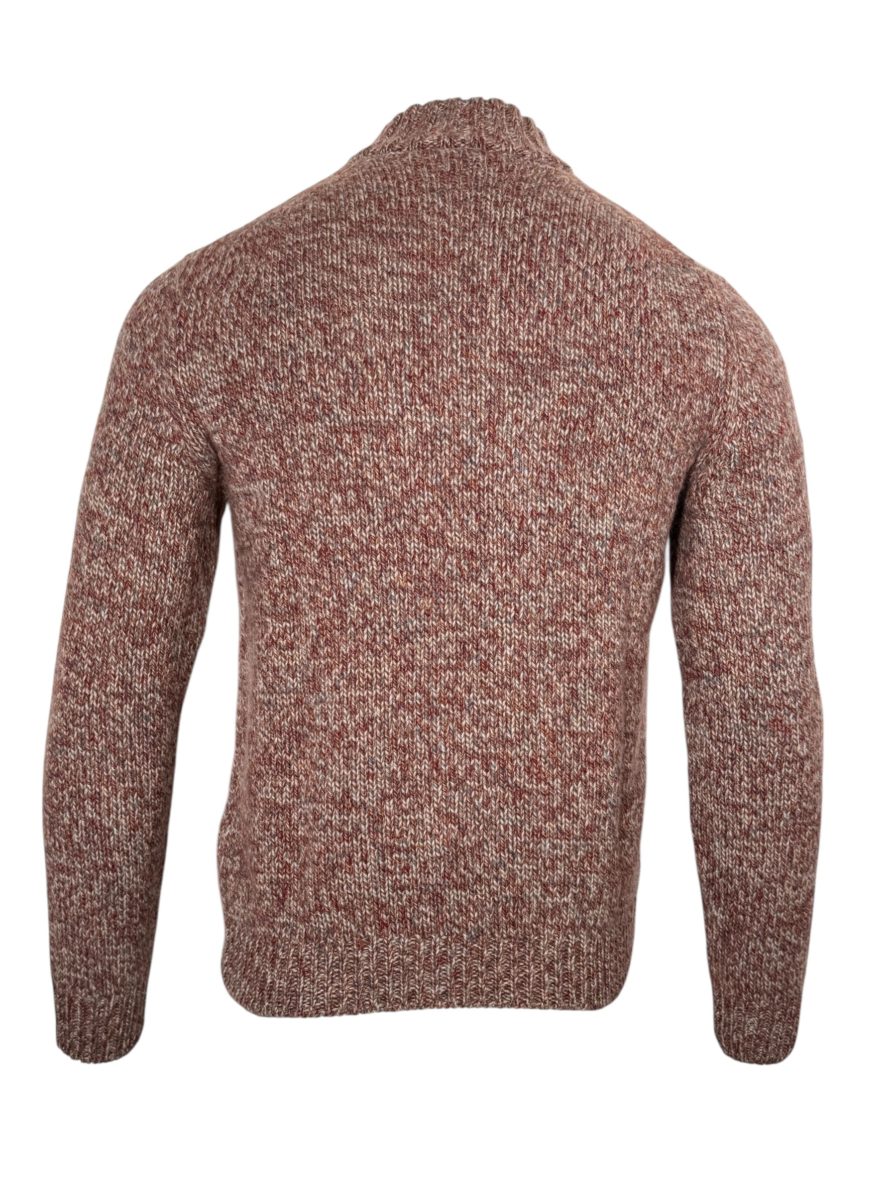 FEDELI CASHMERE 1/4 ZIP SWEATER - RED MIX