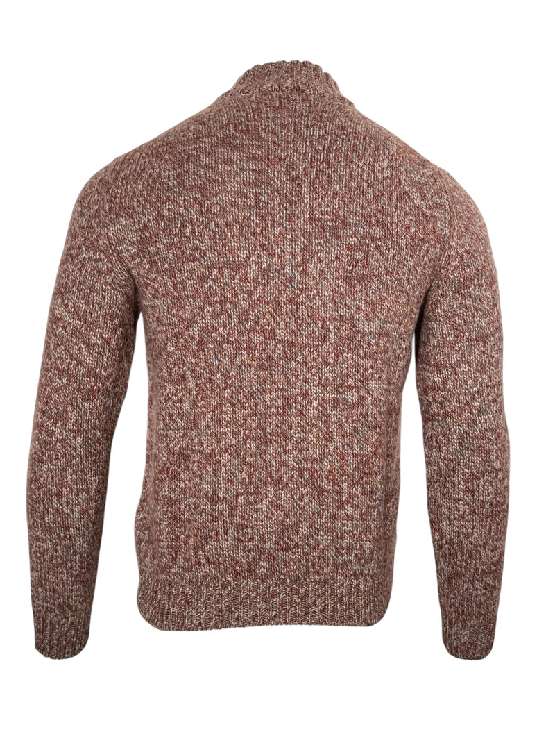 FEDELI CASHMERE 1/4 ZIP SWEATER - RED MIX