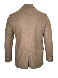 CORNELIANI MICRO-WOOL AND CASHMERE ID SPORT JACKET - WHEAT