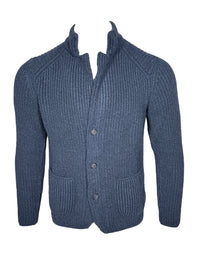 ADESI CASHMERE MEN'S KNIT SWEATER JACKET - BLUSTER