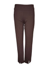 ESTELLE AND FINN DOUBLE STITCHED FRONT SLIT ANKLE PANT - DARK BROWN