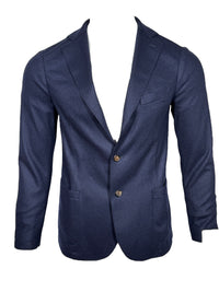 ELEVENTY MEN'S WOOL FLANNEL SPORT JACKET - NAVY