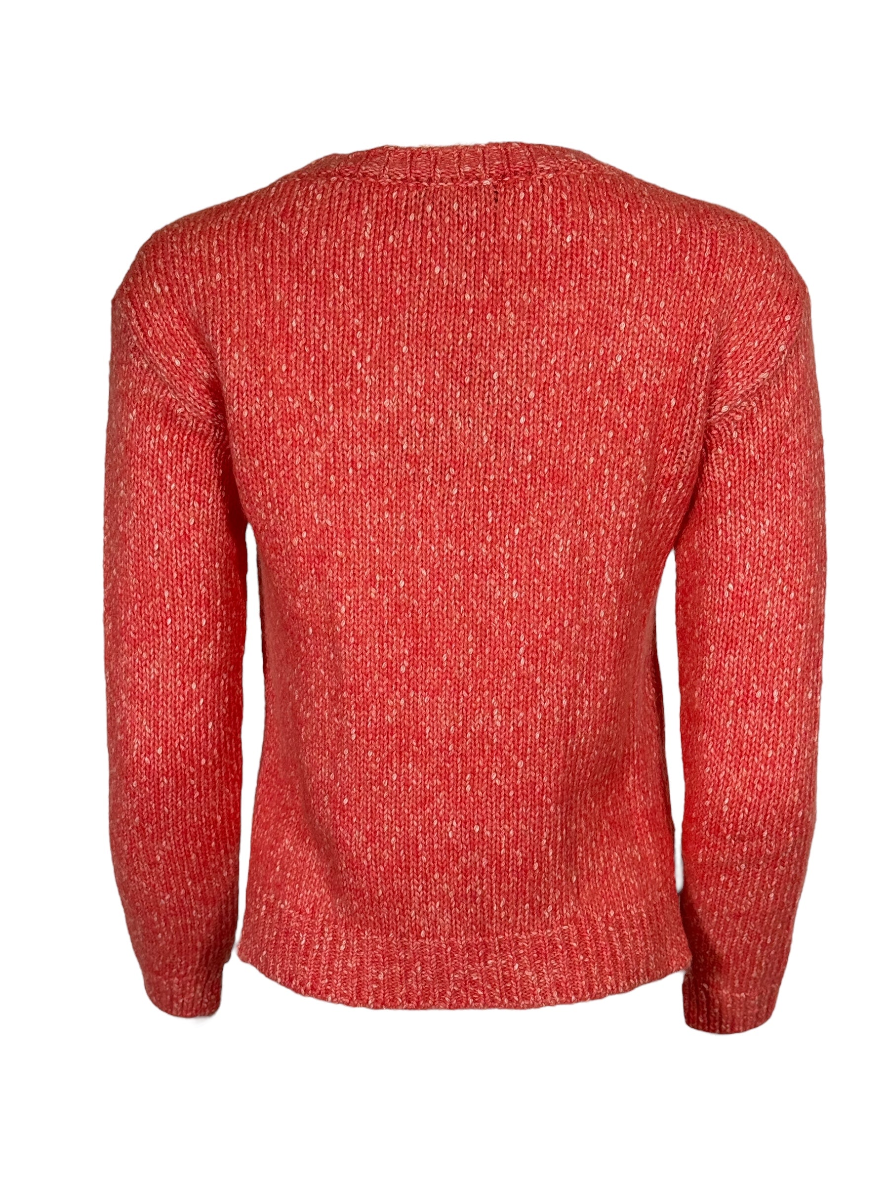 ANNECLAIRE MELANGE CREW SWEATER - CORAL