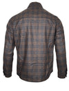 MAURIZIO BALDASSARI CLASSIC WOOL OVERSHIRT JACKET - DARK GREY/ORANGE PLAID