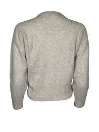 ANNECLAIRE DIAMOND INTARSIA CREW SWEATER - TAN & GREY