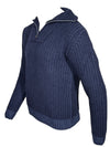 L.B.M. 1911 WOOL 1/4 ZIP SWEATER - NAVY