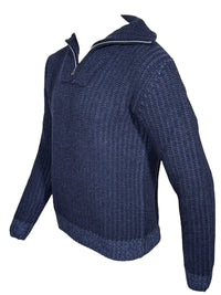 L.B.M. 1911 WOOL 1/4 ZIP SWEATER - NAVY