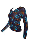 IN BED WITH YOU WOOL V-NECK SWEATER - BLUE POPPIES