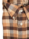 HARTFORD MEN'S CASUAL MINI BUFFALO CHECK SHIRT - BROWN