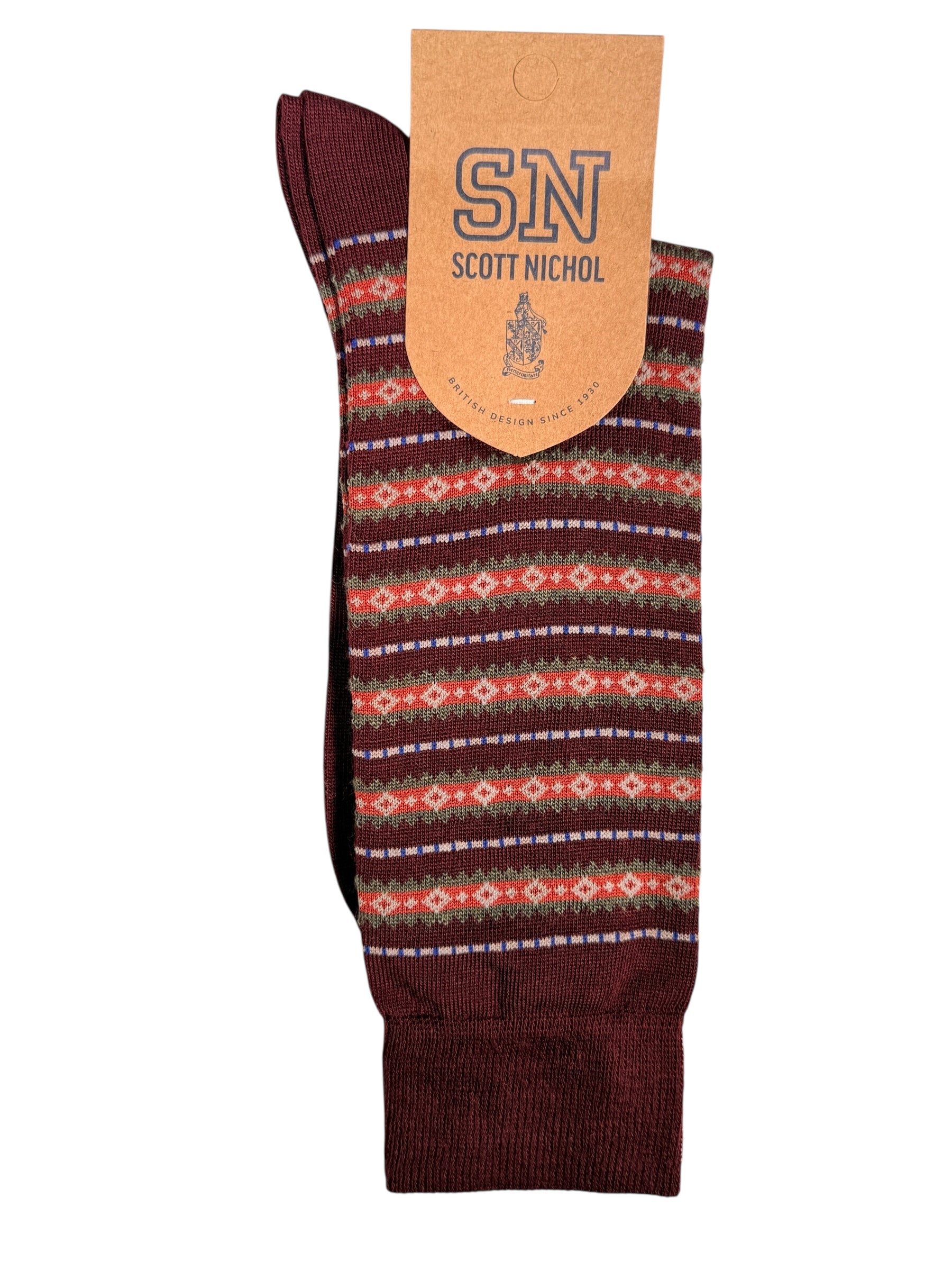 PANTHERELLA CALLUM MEN'S WOOL SOCK - MAROON