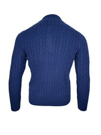 ADESI CASHMERE MEN'S CABLE 1/2 ZIP SWEATER - INCHIOSTRO