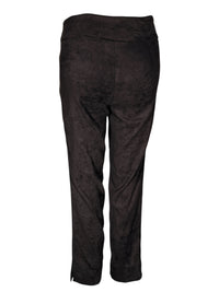 ESTELLE AND FINN DOUBLE SLIT ANKLE PANT - BLACK FAUX SUEDE