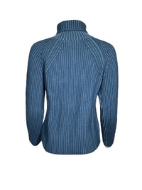 ADESI CASHMERE TWISTED RIB SWEATER - BLU PAON/NIAGARA