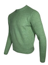 FIORONI CASHMERE/LINEN CREW NECK SWEATER - GREEN MARL