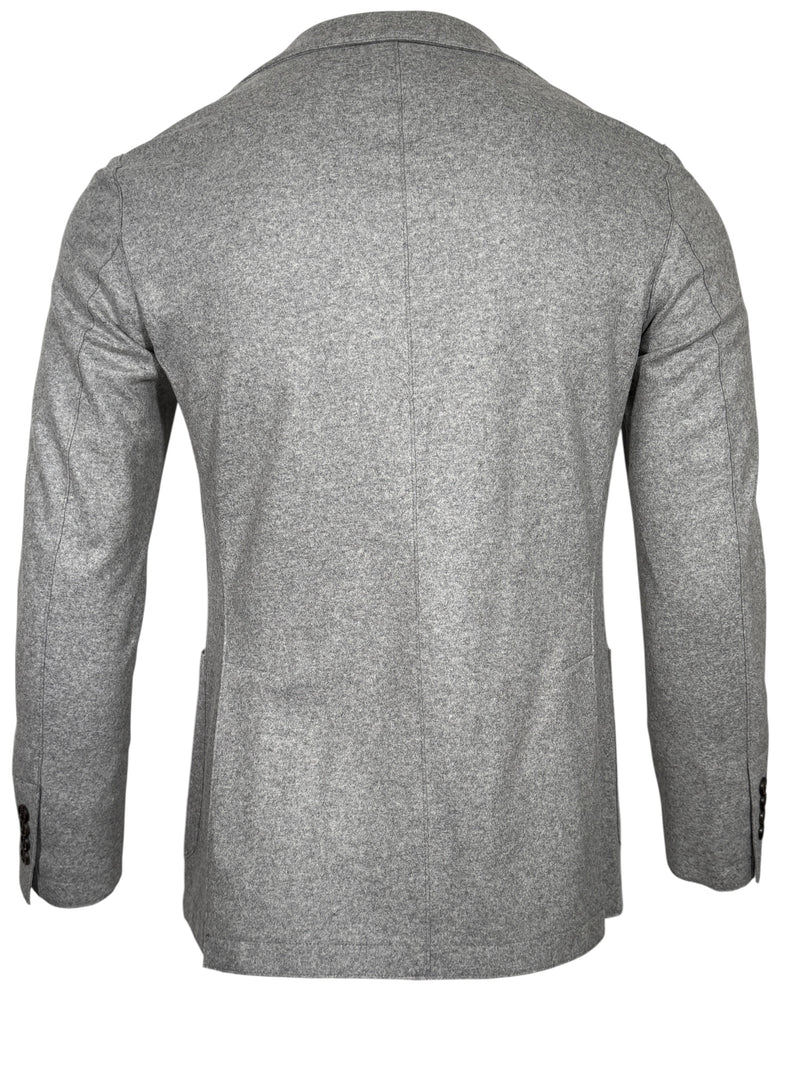 ELEVENTY MEN'S WOOL FLANNEL SPORT JACKET - LIGHT GREY MELANGE