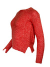 ANNECLAIRE MELANGE CREW SWEATER - CORAL