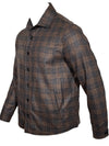 MAURIZIO BALDASSARI CLASSIC WOOL OVERSHIRT JACKET - DARK GREY/ORANGE PLAID