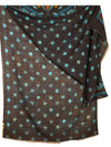 CALABRESE 1924 DOUBLE FACE WOOL SCARF - NAVY POMEGRANATE