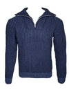 L.B.M. 1911 WOOL 1/4 ZIP SWEATER - NAVY