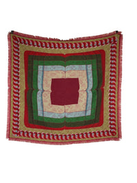 FRANCO FERRARI DOUBLE-SIDED WOOL SCARF - MERLOT SQUARE