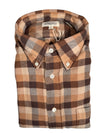 HARTFORD MEN'S CASUAL MINI BUFFALO CHECK SHIRT - BROWN